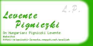 levente pigniczki business card